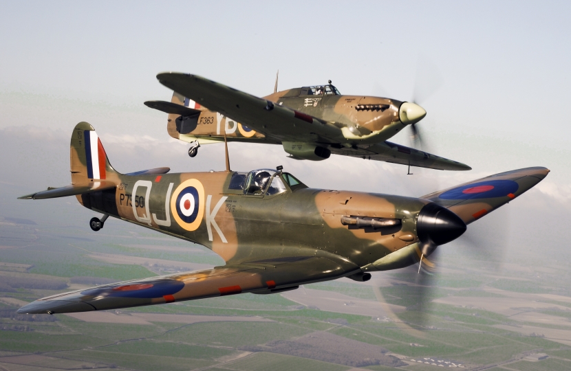 A Spitfire and a Hurricane.
