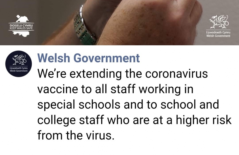 The first social media post from the Welsh Government.